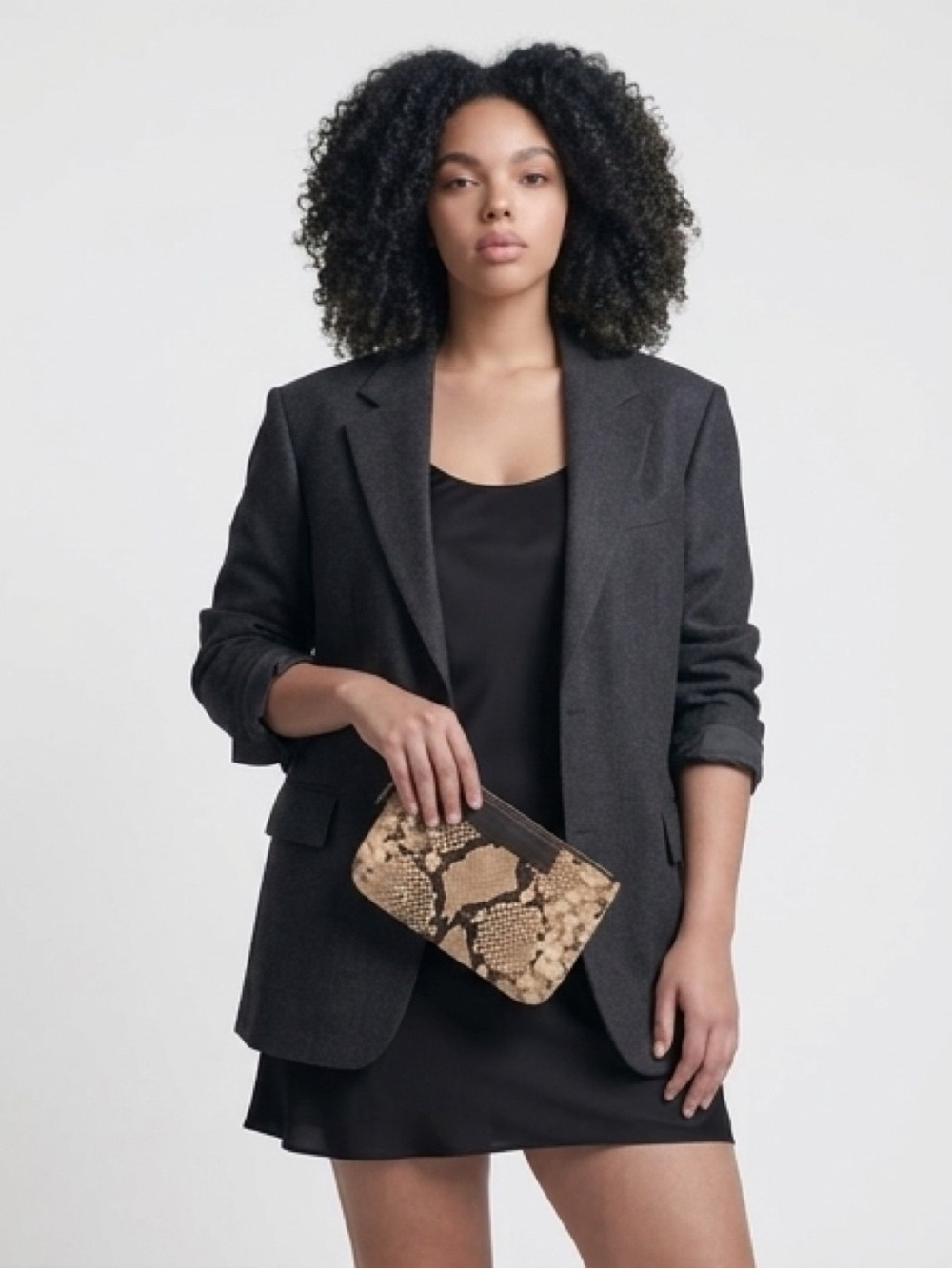 ✨ Giuseppe Zanotti Snakeskin Print Leather Pouch / Clutch ✨